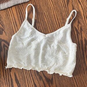 Anthropologie white/cream floral bralette